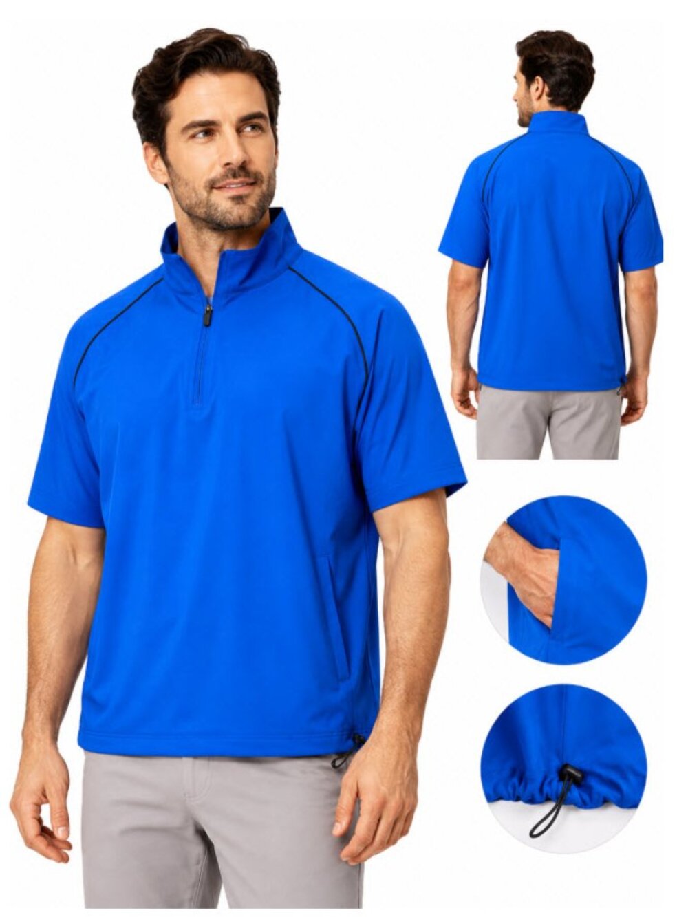 Level Wear Blue zip Long Sleeve Pullover Size large with Pockets